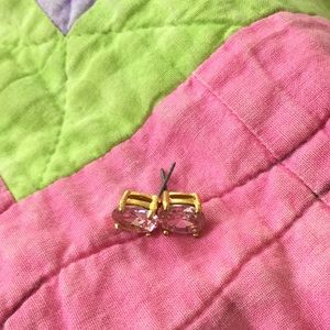 Kunzite studs, L in 14k gold settings